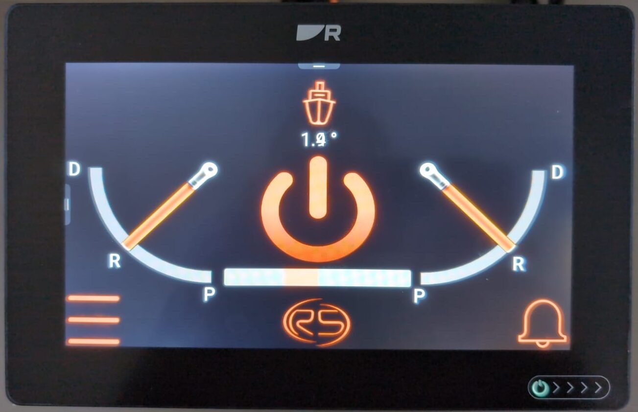 RotorSwing stabilizer controls on a Glass Bridge display
