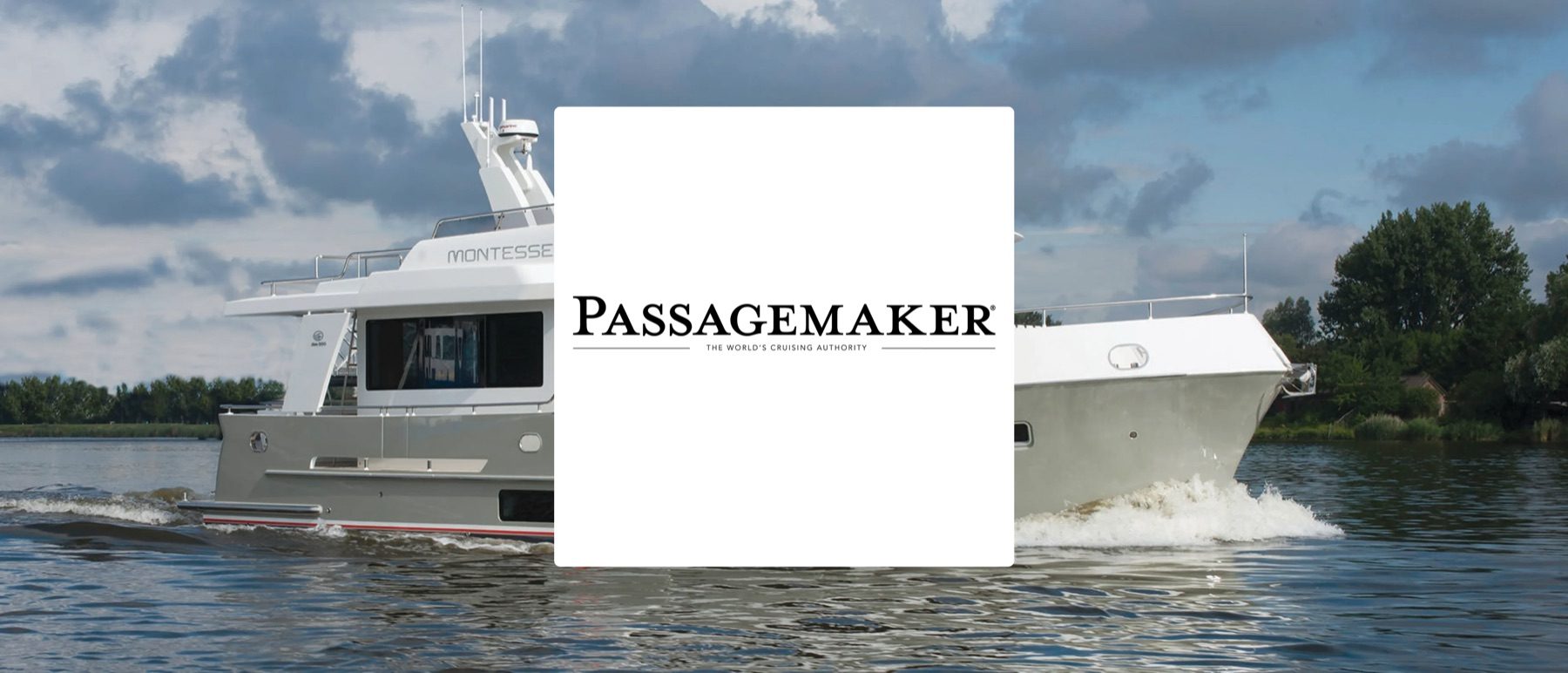 Altena 50 Pilothouse underway with a PassageMaker title overlay